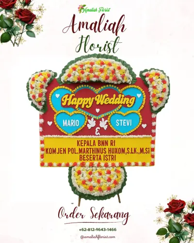 Karangan Papan Bunga Pernikahan di Siendeng
